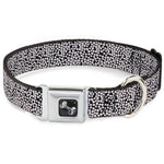 Dog Bone Seatbelt Buckle Collar - Ditsy Floral Black/White/Red