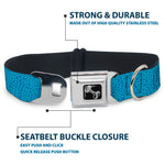 Dog Bone Seatbelt Buckle Collar - Ditsy Floral Blue/Light Blue/White