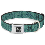 Dog Bone Seatbelt Buckle Collar - Ditsy Floral Teal/Light Teal/Teal