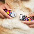 Load image into Gallery viewer, Dog Bone Seatbelt Buckle Collar - Diamond Plaid Orange/Yellow/Blue/Purple/Fuchsia