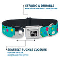 Load image into Gallery viewer, Dog Bone Seatbelt Buckle Collar - Dots Seafoam Green/Multi Pastel