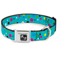 Load image into Gallery viewer, Dog Bone Seatbelt Buckle Collar - Dots Seafoam Green/Multi Pastel