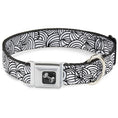 Load image into Gallery viewer, Dog Bone Seatbelt Buckle Collar - Doodle1 White/Black