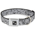 Dog Bone Seatbelt Buckle Collar - Doodle1 White/Black