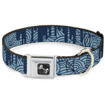 Dog Bone Seatbelt Buckle Collar - Doodle1/Paint Drips Blues