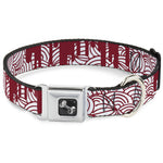 Dog Bone Seatbelt Buckle Collar - Doodle1/Paint Drips White/Red