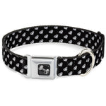 Dog Bone Seatbelt Buckle Collar - Diamonds Diagonal Black/White