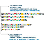 Dog Bone Seatbelt Buckle Collar - Dots/Grid3 White/Gray/Multi Color