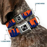Dog Bone Seatbelt Buckle Collar - Denver Solid Skyline Orange/Navy