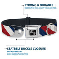 Load image into Gallery viewer, Dog Bone Seatbelt Buckle Collar - Diagonal Stripe Red/White/Navy
