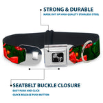 Dog Bone Seatbelt Buckle Collar - Decorated Tree2 w/Bows/Lights/Candy Canes