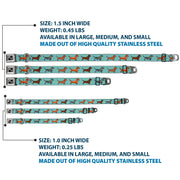Dog Bone Seatbelt Buckle Collar - Dachshund 4-Dogs/Paws Aquas