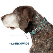 Dog Bone Seatbelt Buckle Collar - Dachshund 4-Dogs/Paws Aquas