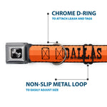 Dog Bone Black/Silver Seatbelt Buckle Collar - Dallas-Raleigh-Tennessee-Austin-Boston Stripes Browns/Black