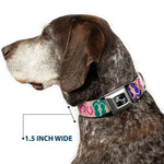 Dog Bone Seatbelt Buckle Collar - Flip Flops5 CLOSE-UP Sand/Multi Color