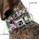 Dog Bone Seatbelt Buckle Collar - Flip Flops6 Sand/Multi Color