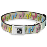 Dog Bone Seatbelt Buckle Collar - Flip Flops7 LIFE'S A BEACH Tan/Aqua/White