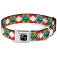 Load image into Gallery viewer, Dog Bone Black/Silver Seatbelt Buckle Collar - Florida Flag Continuous