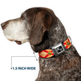 Load image into Gallery viewer, Dog Bone Black/Silver Seatbelt Buckle Collar - Florida Flag Continuous Vintage