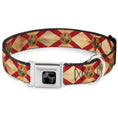 Load image into Gallery viewer, Dog Bone Black/Silver Seatbelt Buckle Collar - Florida Flag Continuous Vintage