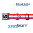Load image into Gallery viewer, Dog Bone Black/Silver Seatbelt Buckle Collar - Flag Lesbian Five Stripe Oranges/White/Pinks