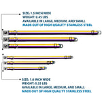 Dog Bone Black/Silver Seatbelt Buckle Collar - Flag Non-Binary Stripe