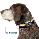 Dog Bone Black/Silver Seatbelt Buckle Collar - Flag Non-Binary Stripe