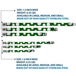 Dog Bone Black/Silver Seatbelt Buckle Collar - Golf Balls Scattered Green/White