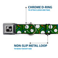 Load image into Gallery viewer, Dog Bone Black/Silver Seatbelt Buckle Collar - Golf Balls/Tees Scattered Green/Multi Color
