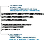 Dog Bone Seatbelt Buckle Collar - HOLLYWOOD Sign Skyline Black/Grays/White