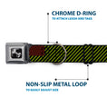 Load image into Gallery viewer, Dog Bone Seatbelt Buckle Collar - Hash Mark Stripe Black/Multi Color