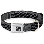 Dog Bone Seatbelt Buckle Collar - Hash Mark Stripe Black/White