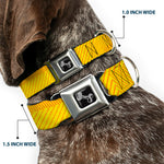Dog Bone Seatbelt Buckle Collar - Hash Mark Stripe Yellow/Red