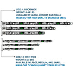 Dog Bone Seatbelt Buckle Collar - HOLLYWEED Sign Skyline/Pot Leaf Black/Grays/White/Green