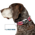 Load image into Gallery viewer, Dog Bone Black/Silver Seatbelt Buckle Collar - Hawaii Flag Continuous Repeat