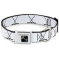 Load image into Gallery viewer, Dog Bone Black/Silver Seatbelt Buckle Collar - Hockey Sticks and Puck White/Black