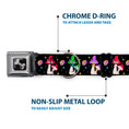 Load image into Gallery viewer, Dog Bone Black/Silver Seatbelt Buckle Collar - Happy Mushrooms with Stars Black/Multi Color