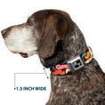 Load image into Gallery viewer, Dog Bone Seatbelt Buckle Collar - Mustaches Brown/Multi Pastel
