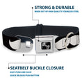 Load image into Gallery viewer, Dog Bone Seatbelt Buckle Collar - Mustache Black/White