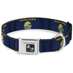 Dog Bone Seatbelt Buckle Collar - Montana Flags