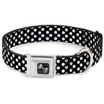 Dog Bone Seatbelt Buckle Collar - Micro Polka Dots2 Black/White