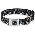 Load image into Gallery viewer, Dog Bone Seatbelt Buckle Collar - Multi Top Skulls Stacked Blak/Gray/White