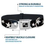 Dog Bone Seatbelt Buckle Collar - Multi Stars Black/White