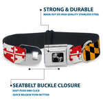 Dog Bone Seatbelt Buckle Collar - Maryland Flags