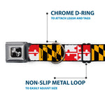 Dog Bone Seatbelt Buckle Collar - Maryland Flags