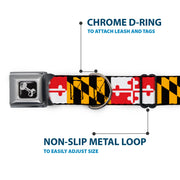 Dog Bone Seatbelt Buckle Collar - Maryland Flags