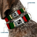 Dog Bone Seatbelt Buckle Collar - Mexico Flag Distressed