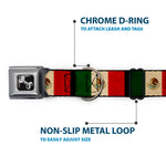 Dog Bone Seatbelt Buckle Collar - Mexico Flag Distressed