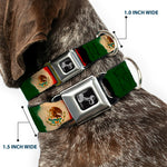 Dog Bone Seatbelt Buckle Collar - Mexico Flag Distressed Painting