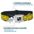 Load image into Gallery viewer, Dog Bone Black/Silver Seatbelt Buckle Collar - Measuring Tape Inches + Centimeters